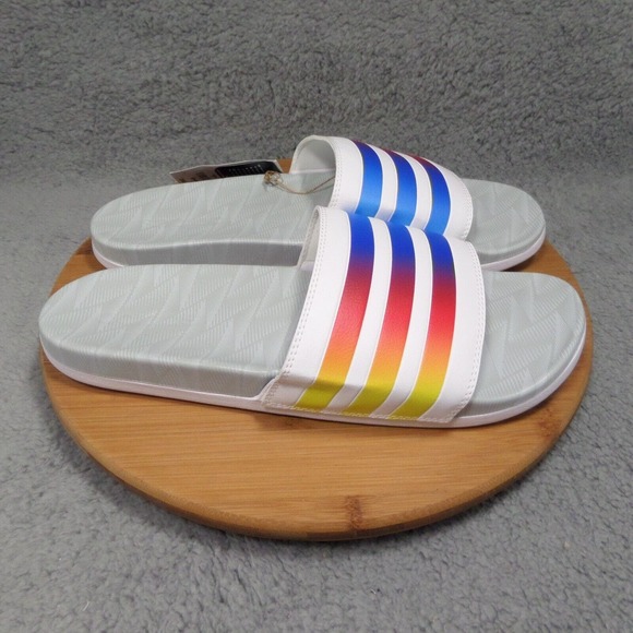 Adidas Adilette Slide Men's Size 13 Cushioned Slip On Rainbow Sandals Gx7222 - Picture 1 of 8